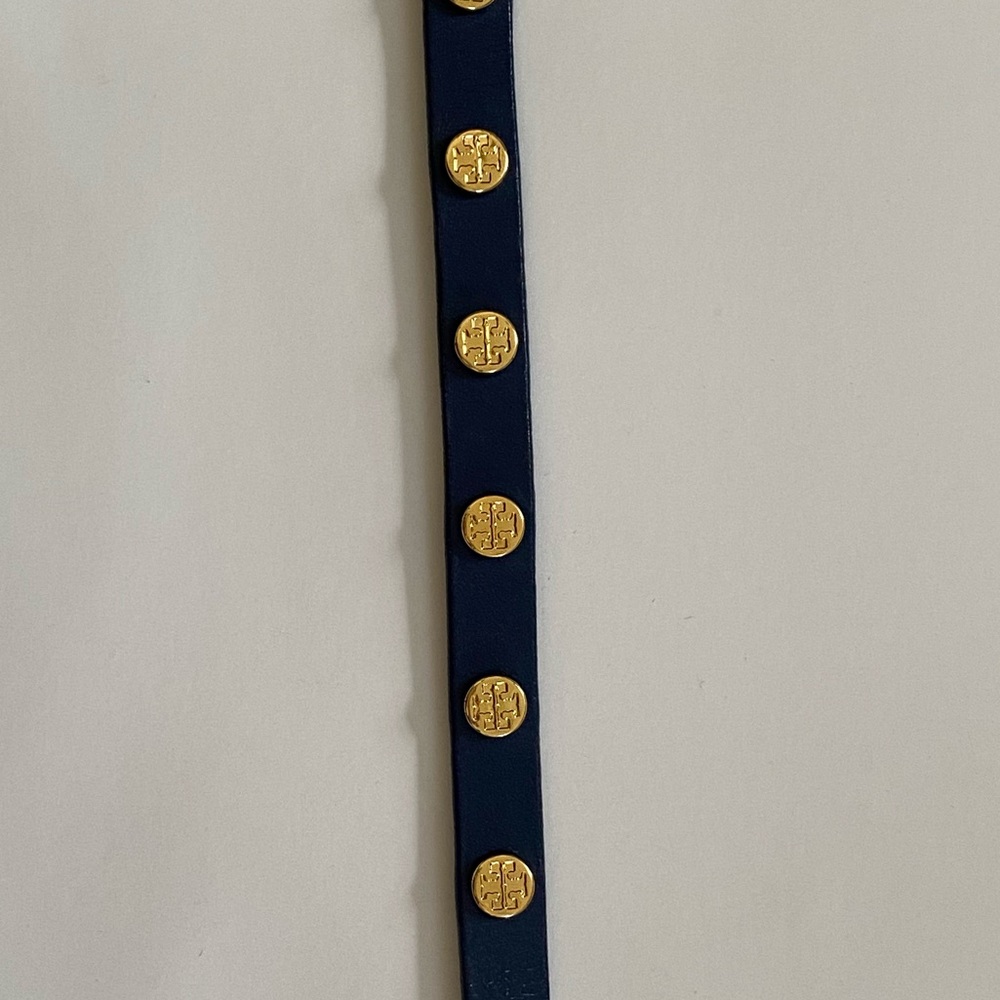 Tory Burch Navy Double Wrap Bracelet